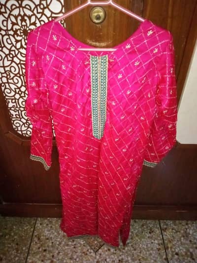 plazo and long shirt with net duppata