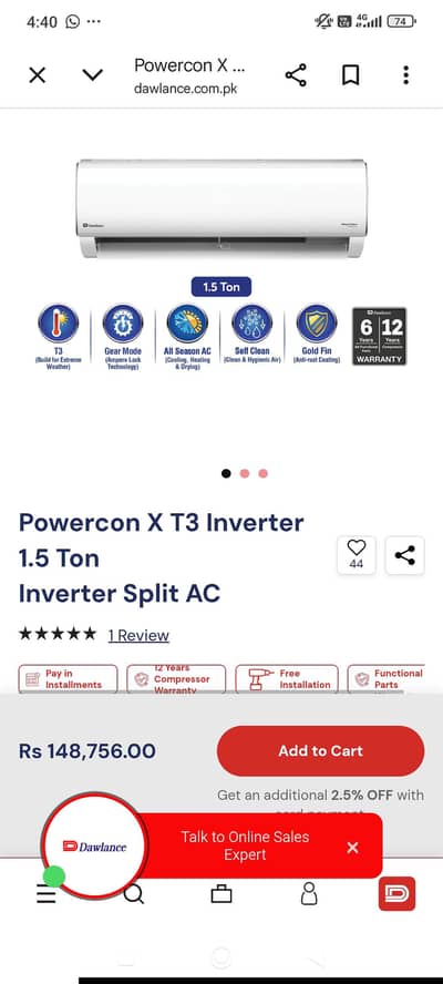 Brand new Split AC 1.5 TON FOR SALE