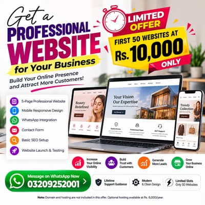 Website Design in Pakistan – Special Offer Rs. 10,000