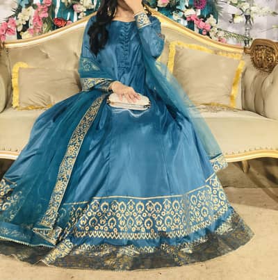 Trendy Teal blue frock