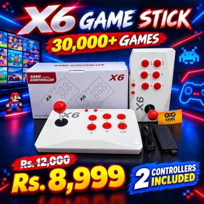 X6 game stick with 2 handle controllers 30000+ games 03264174150