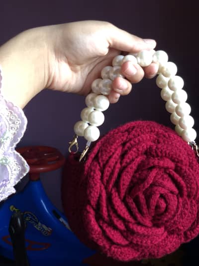 hand made crochet bag rose bag trendy bag