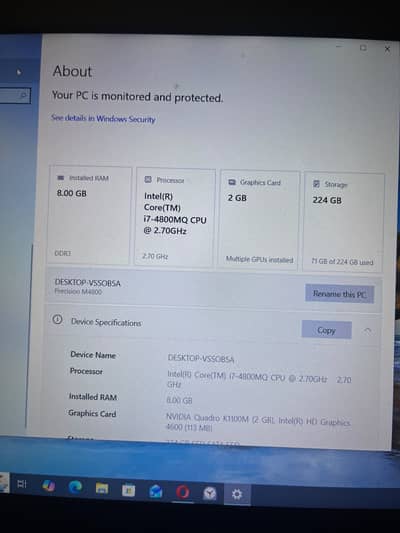 Dell inter core i7 2.70 Ghz