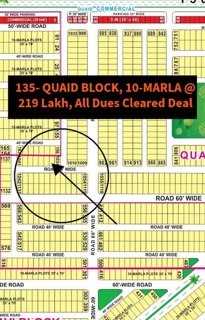 10 Marla Plot for Sale in Quaid Block, Bahria Town Lahore | Prime Location | Excellent Investment Opportunity