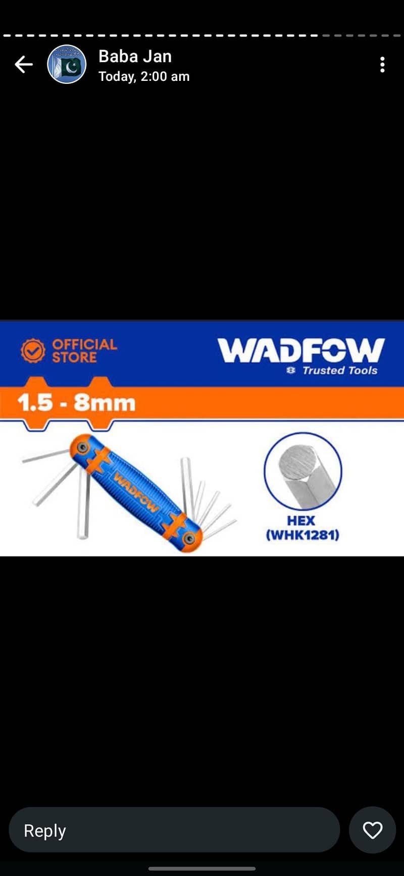 WADFOW CR-V HEX KEY - Hand Tools - 1120416698