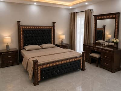 wooden bed set