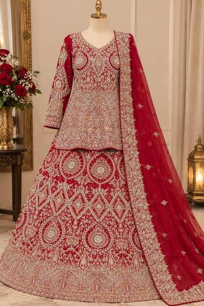 Bridal Dress | Wedding Dress | Barat Dress | Red Bridal Lehnga