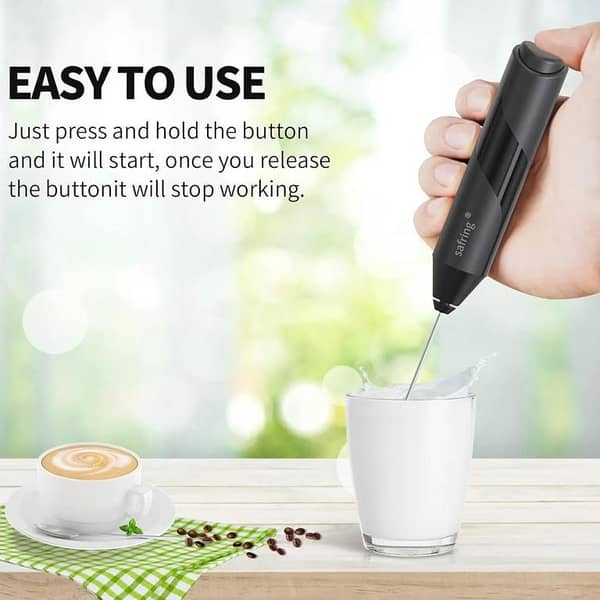 Milk frother coffee beater cocoa mini mixer Coffee Beater Mixer Machine with High Power 14000 RPM Motor Portable Handheld Electric Milk Frother Coffe Beater & Mixer Stainless Steel Head Egg Beater Whisker Mixer Hand Blender Battery Powered Foam Maker, Cof