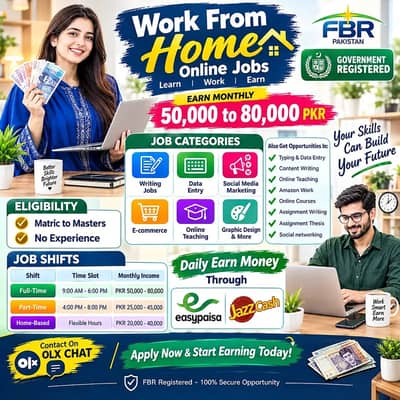 Part time|Full time| |Home Based Work|For Male & Female| Online Jobs