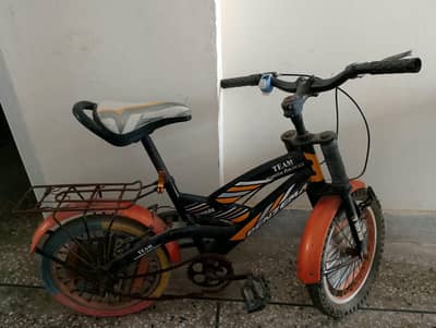 Used Kids Bicycle - Black & Orange Color