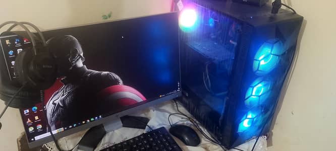 Gaming PC Setup for Sale | RGB Casing, HP Monitor & Accessories