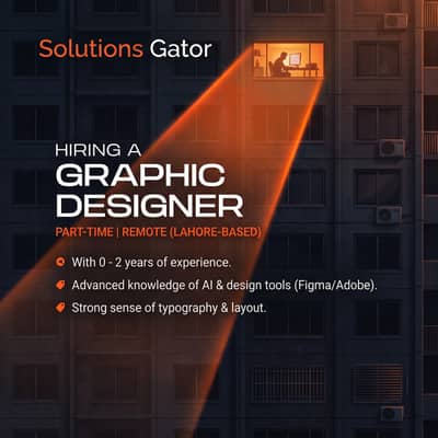 Part-Time Remote Graphic Designer — Solutions Gator (Lahore)