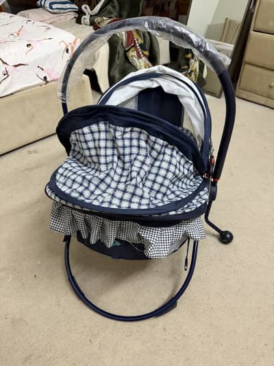 Baby Cot for Sale – Navy Blue & Grey