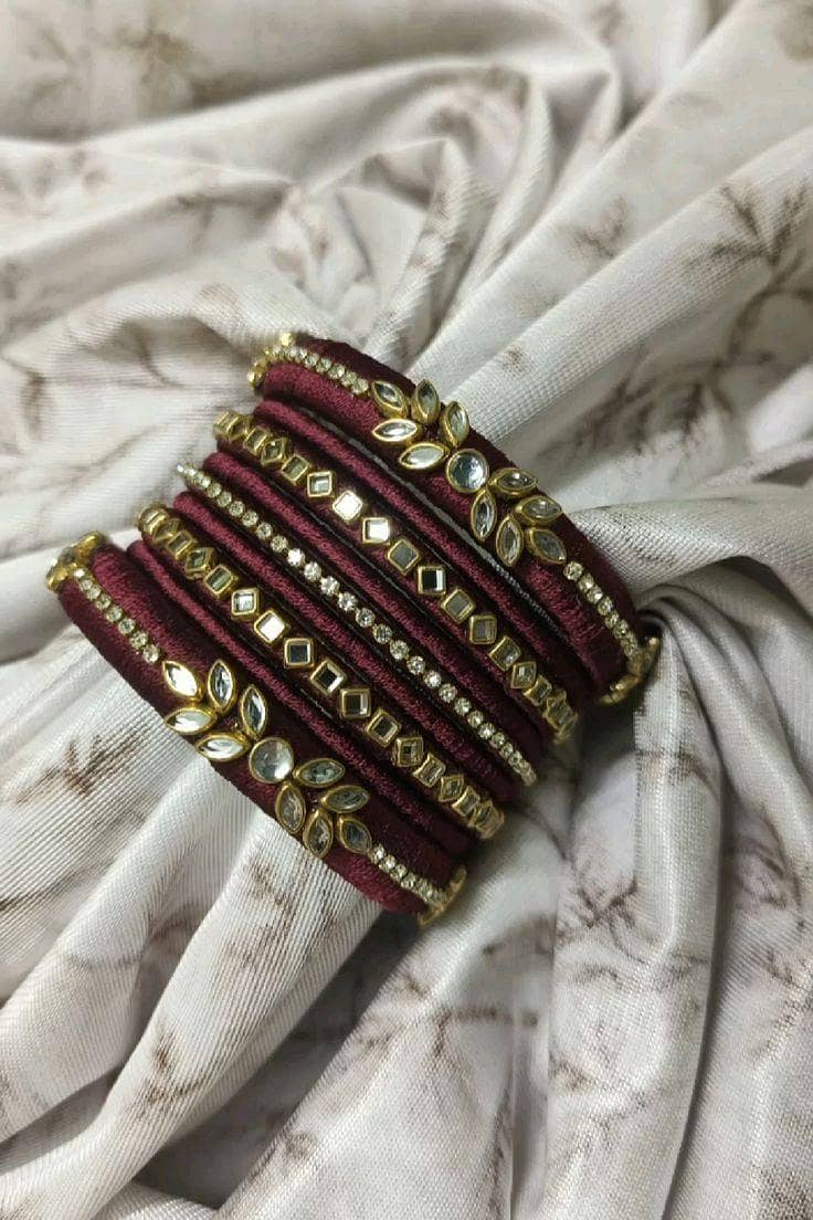 silk thread kundan bangle 0