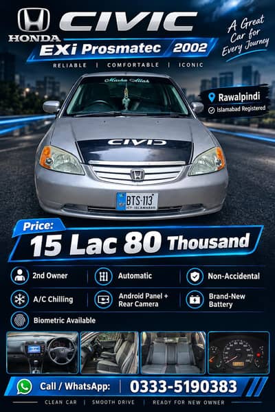 Honda Civic Prosmetic 2002 03335190383 as number py rabta kray