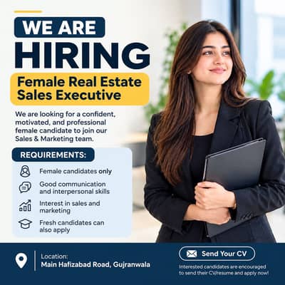 Female Real Estate Sales Executive Required