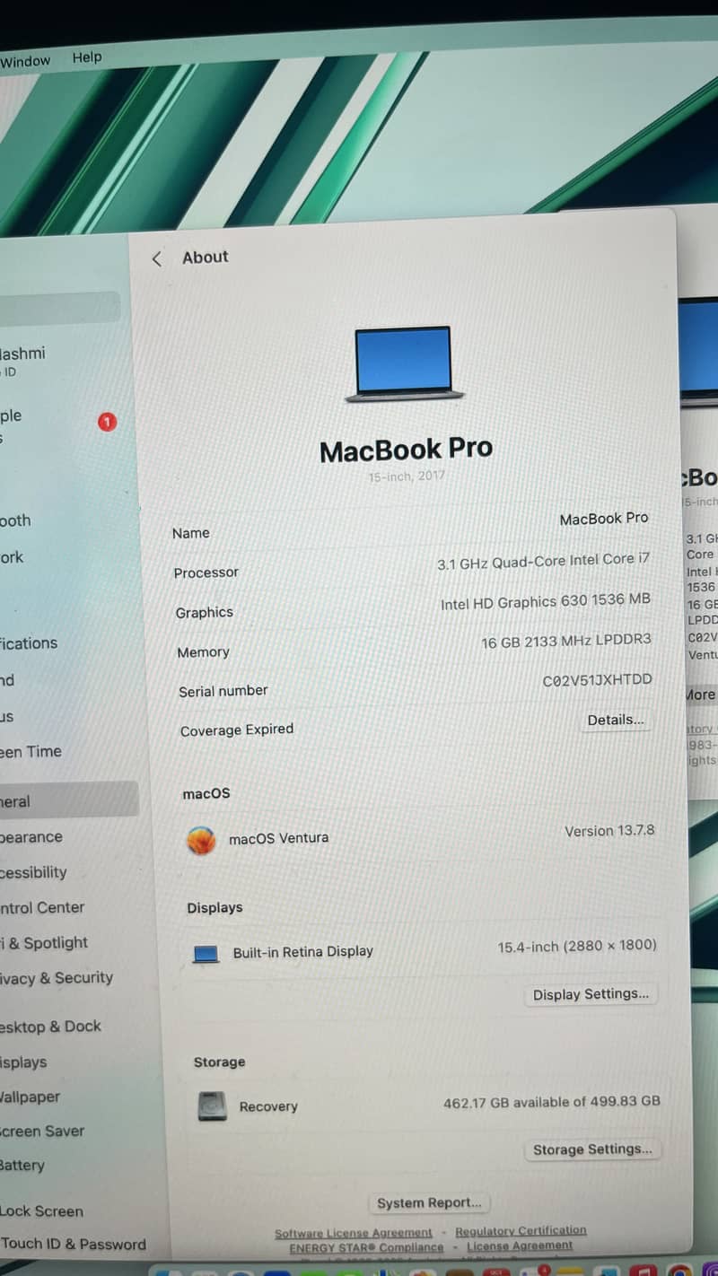 MacBook Pro 2017 15 inch 3