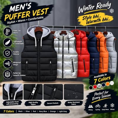 Men & Women puffer vest Hooded