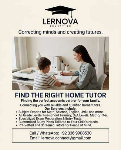 Home Tutors Available in Rawalpindi | Lernova