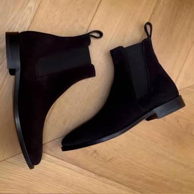 Black Suede Chelsea Boots