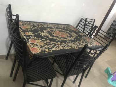 Rod Iron 6 Seater Dining Table