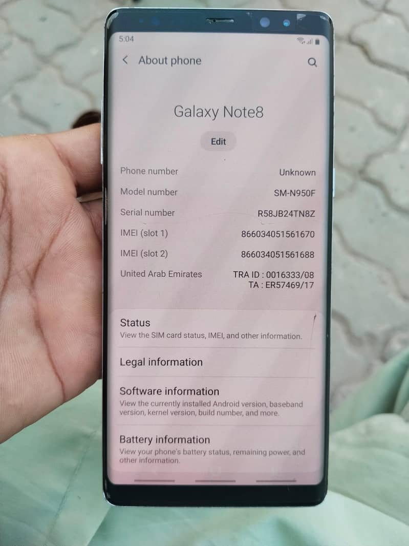 Samsung Mobile Note 8 0