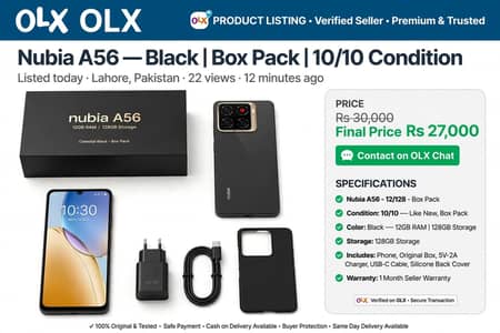 Nubia A56 Black Box Pack 12/128 10/10 PTA