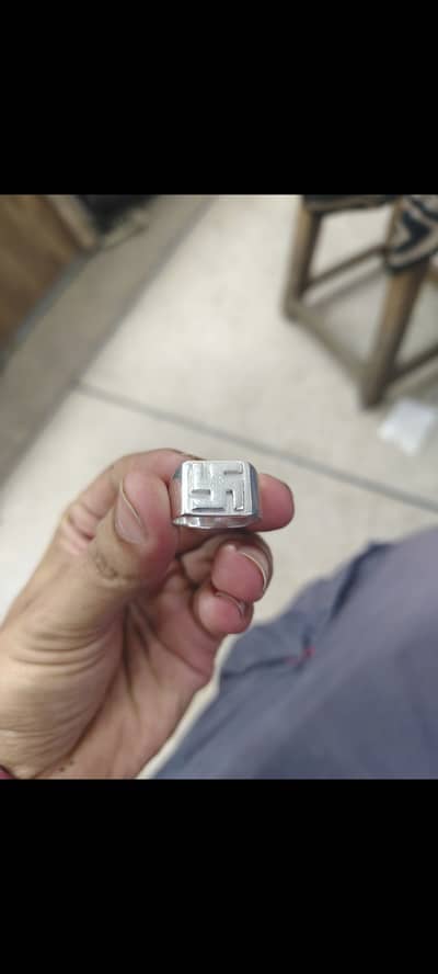 Original silver ring with customize nazi logo