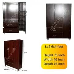 6x4 feet Wooden Side drawer Cupboard Wardrobe almari