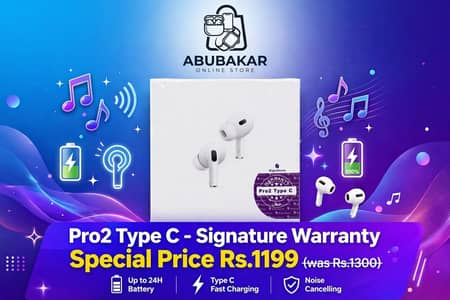 Pro2 Type C Wireless Earbuds - Signature Warranty - Brand New Box Pack