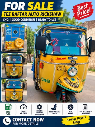 2022 Model Tez Raftar Rickshaw – Good Condition with Amplifier