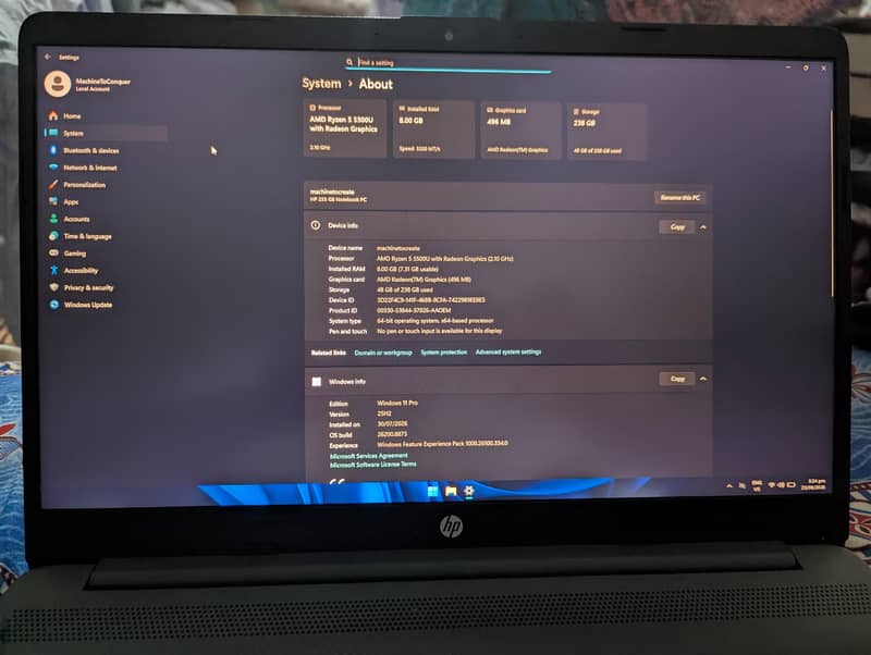 Hp Notebook G8 255 3