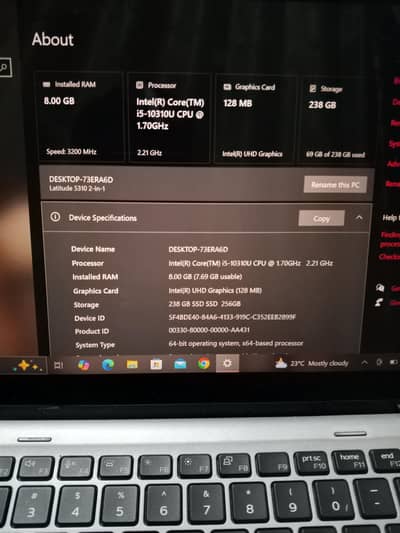 Dell Latitude core i5 10th generation 256GB SSD touchscreen