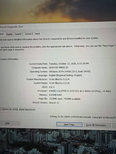 Intel core i5 3rd gen 8gb ram 128 ssd 250gb hard disk