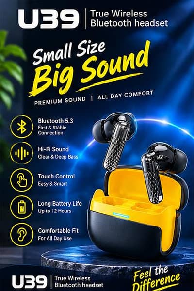 U39 Wireless Bluetooth Earbuds with Charging Case