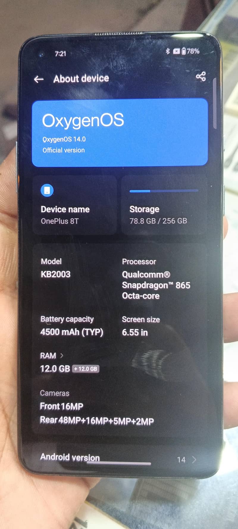 one plus 8t 12/256 2