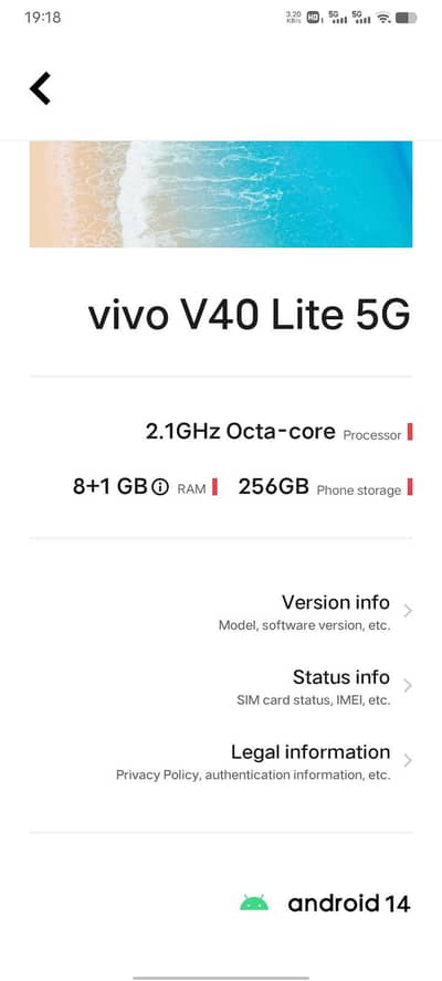 Vivo v 40 light