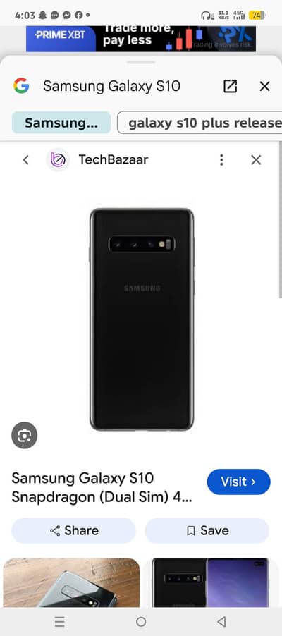 Samsung Mobile S10 Plus ONLY Bord hei