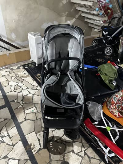 BabyMore Baby Stroller / Pram – Grey & Black like new