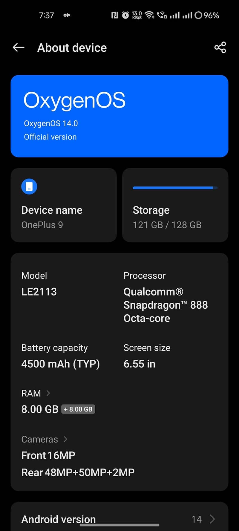 One Plus 9 8 128 6