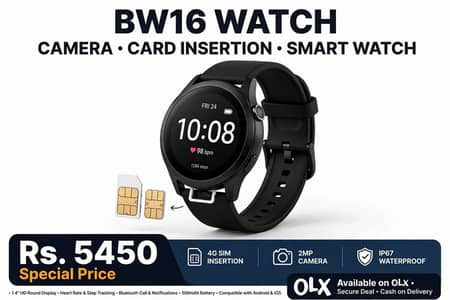 BW16 SIM Watch With Camera - Card Insertion Smart Watch - New - 5450