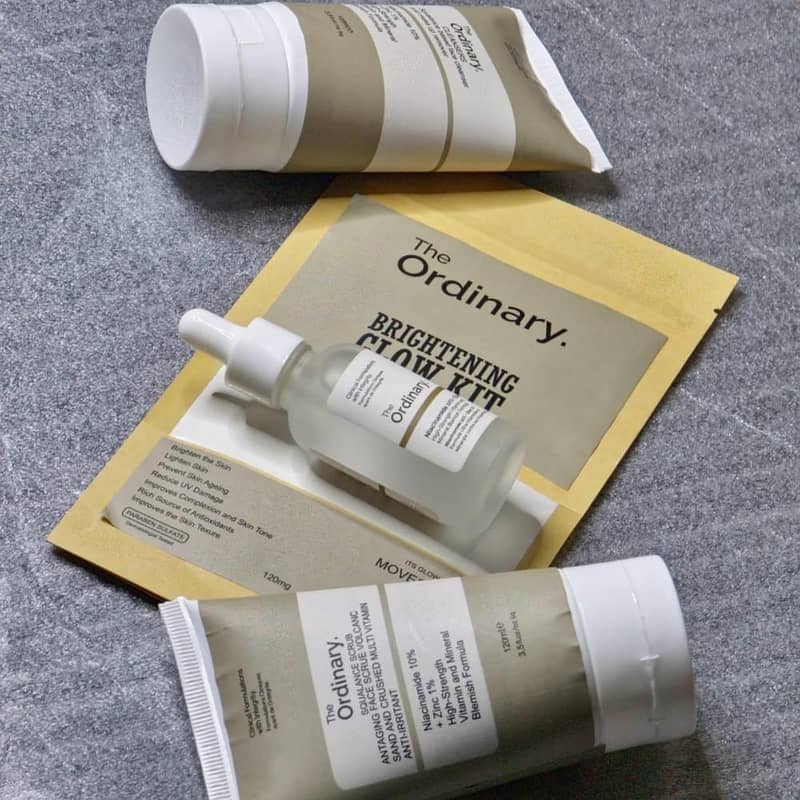 The Ordinary Brightening glow kit 4+ Piece serum exfoliator cream ...