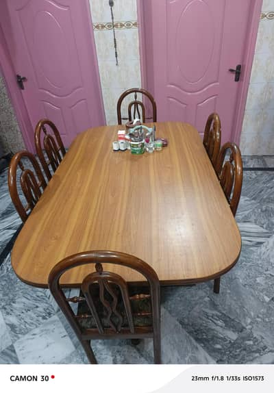 wooden dining table 6 chairs