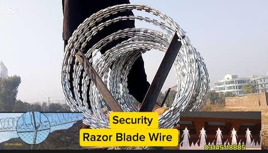 Home Security Concertina Barbed Razor Wire Fence Mesh Spikes electric