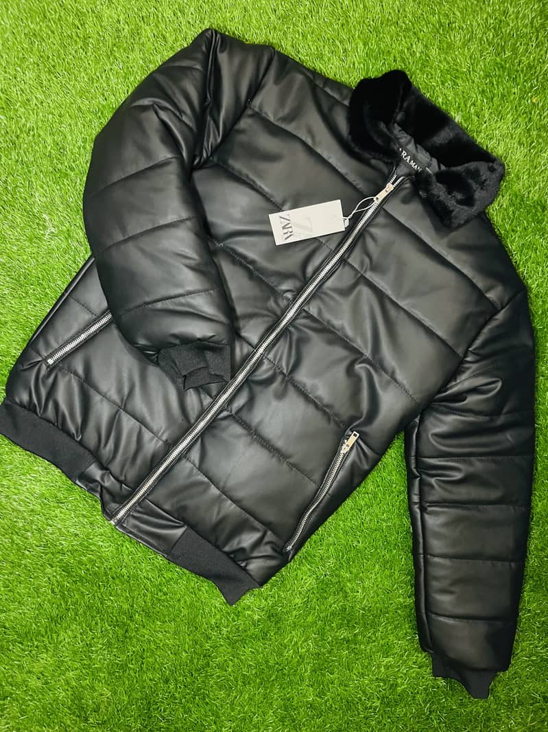 Leather puffer jackets 0