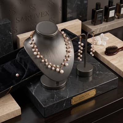 Elegant Pearl Necklace & Earrings Set