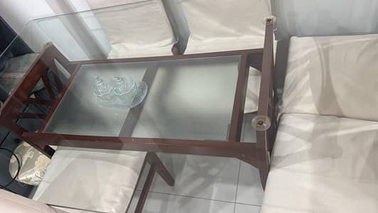 wooden dinning table with 6 chairs