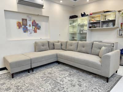 UAE imported premium leather Lshape sofa urgent sale