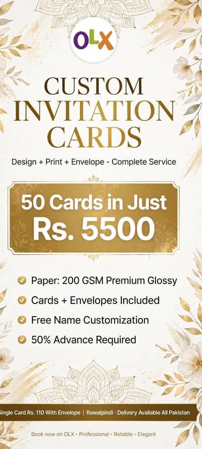 custom wedding invitation cards design+print+envelope