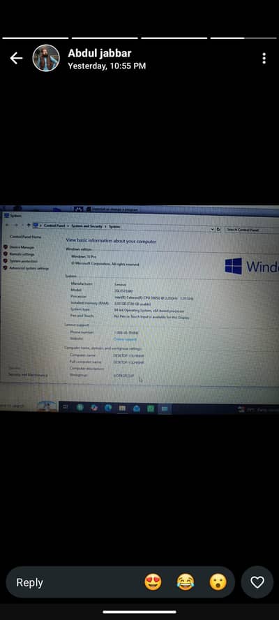 Lenovo laptop 8-128)03243730848)